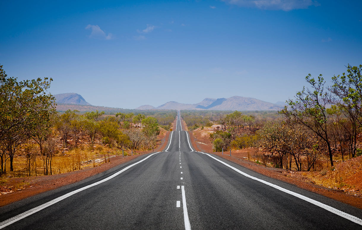 long rural country road in perth