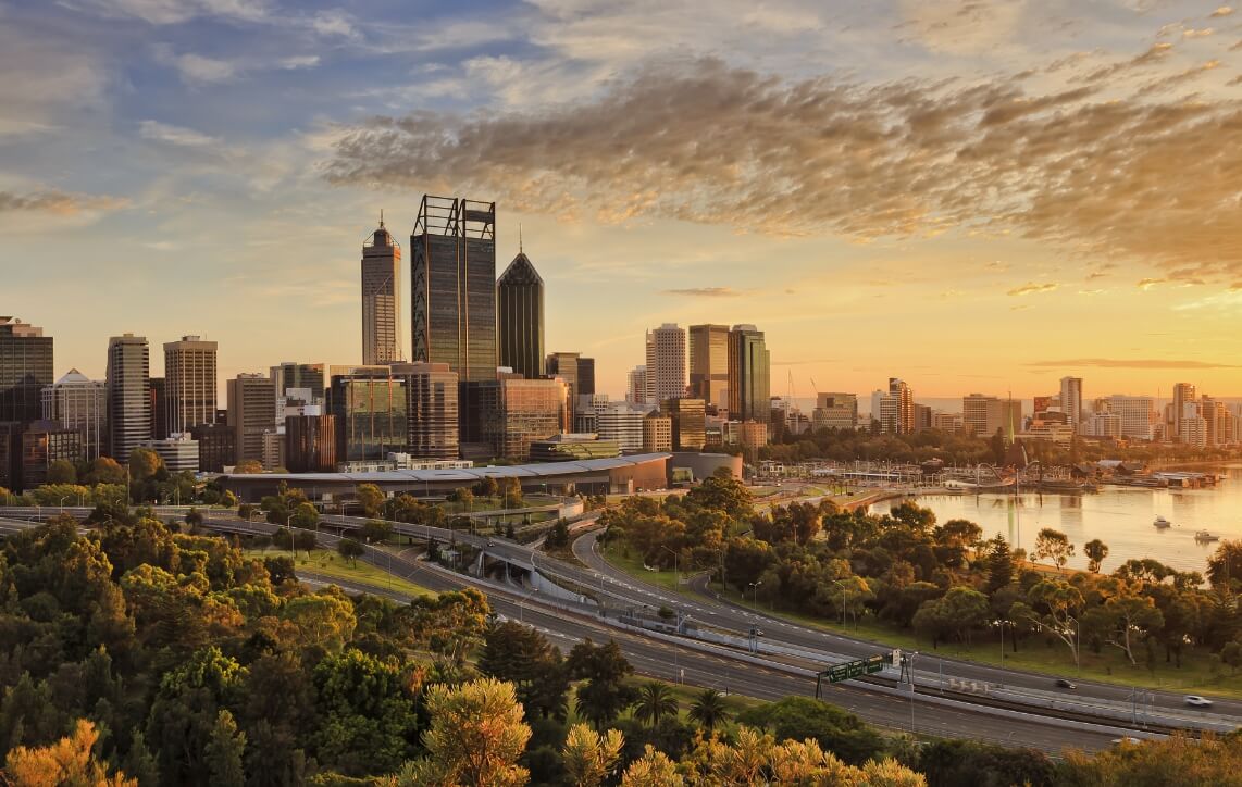 A landscape image of the Perth skyline.